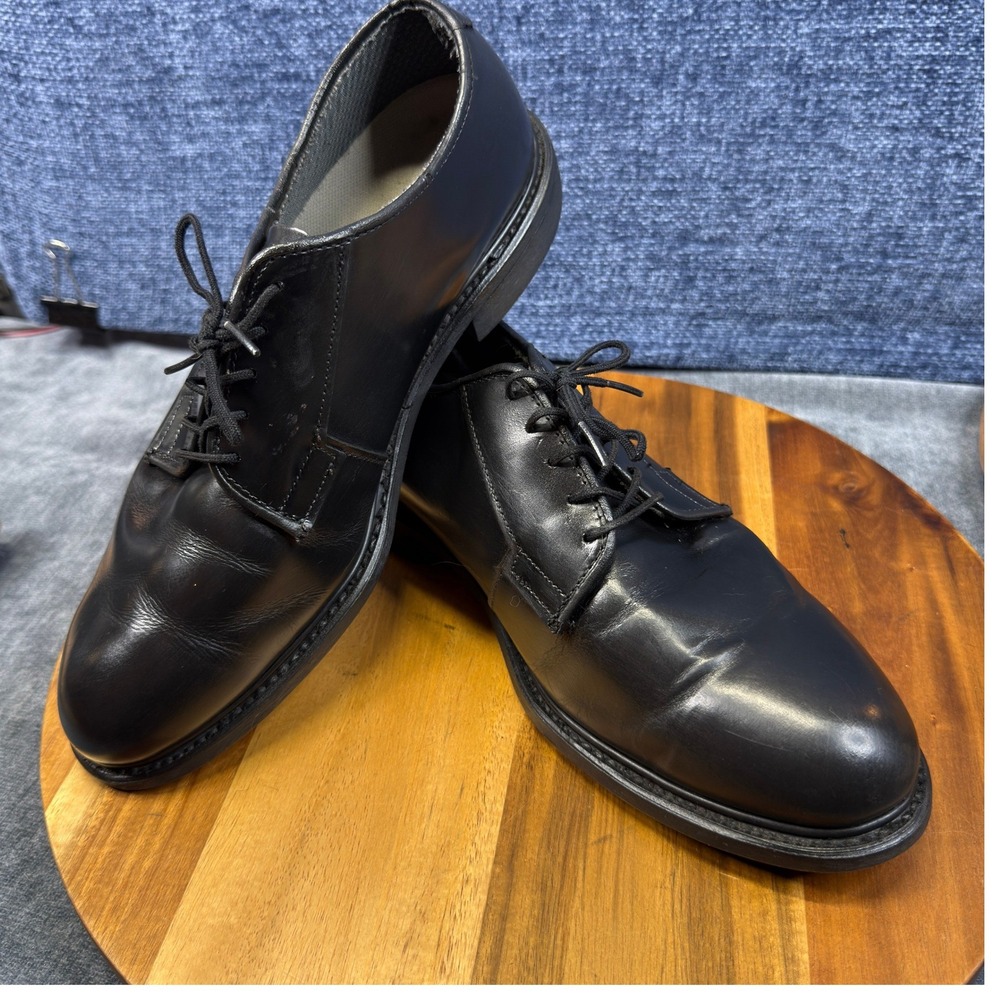 Bates Oxford Shoes Mens 10 D Black Leather Regular Fit Lace Up Uniform Vibram